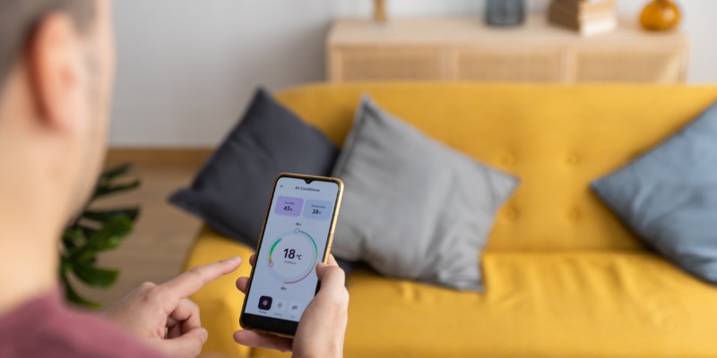 Using a smart thermostat app 